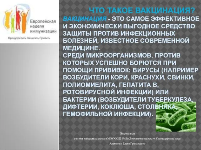 Подготовила учитель начальных классов МОУ ООШ №15п.Верхневеденеевского Краснодарского каря Алексанян Елена Григорьевна