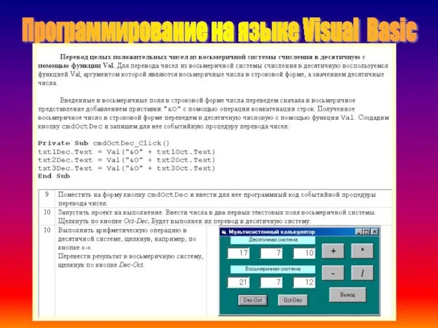 Программирование на языке Visual Basic