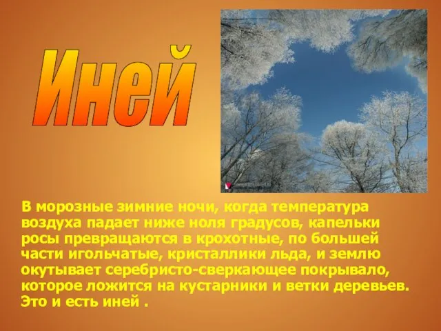 В морозные зимние ночи, когда температура воздуха падает ниже ноля градусов, капельки