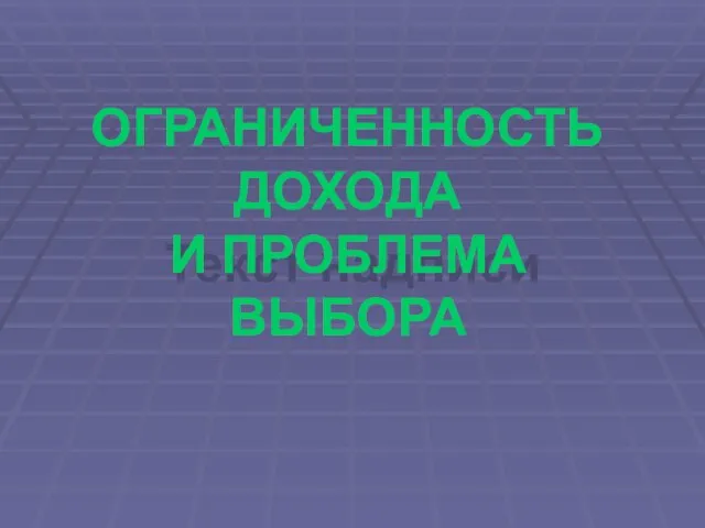 Текст надписи Ограниченность Дохода И проблема выбора