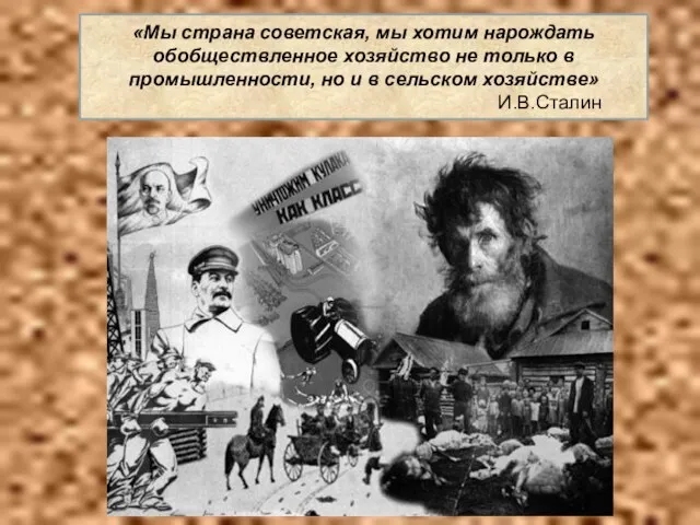 «Мы страна советская, мы хотим нарождать обобществленное хозяйство не только в промышленности,