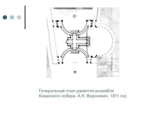 Генеральный план развития ансамбля Казанского собора. А.Н. Воронихин, 1811 год