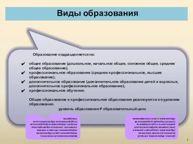 уровень образования, который является условием получения образования следующего уровня и (или) ведения