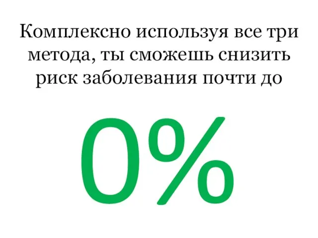 Комплексно используя все три метода, ты сможешь снизить риск заболевания почти до 0%