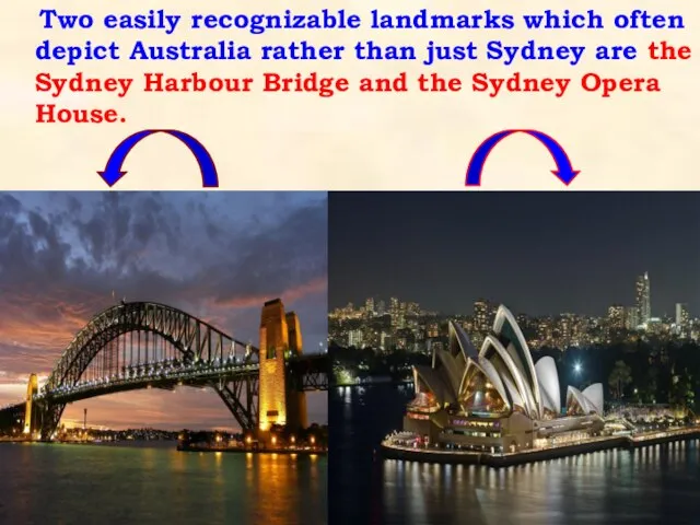 Two easily recognizable landmarks which often depict Australia rather than just Sydney