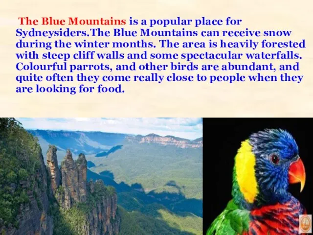 The Blue Mountains is a popular place for Sydneysiders.The Blue Mountains can