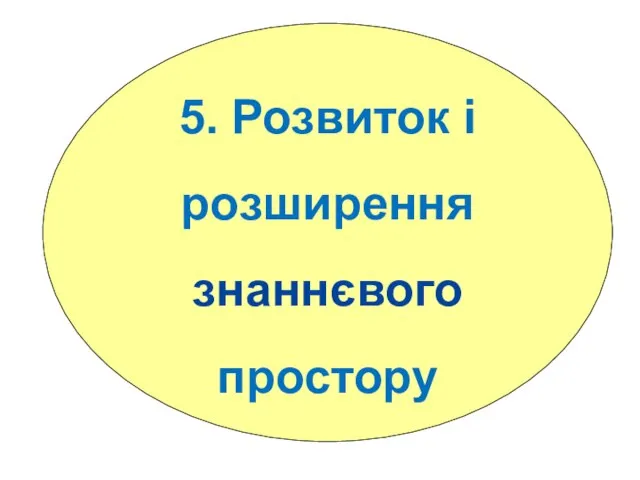 5. Розвиток і розширення знаннєвого простору