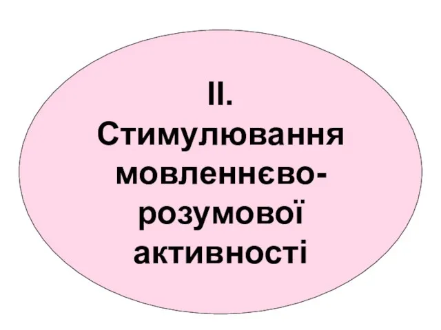 ІІ. Стимулювання мовленнєво-розумової активності