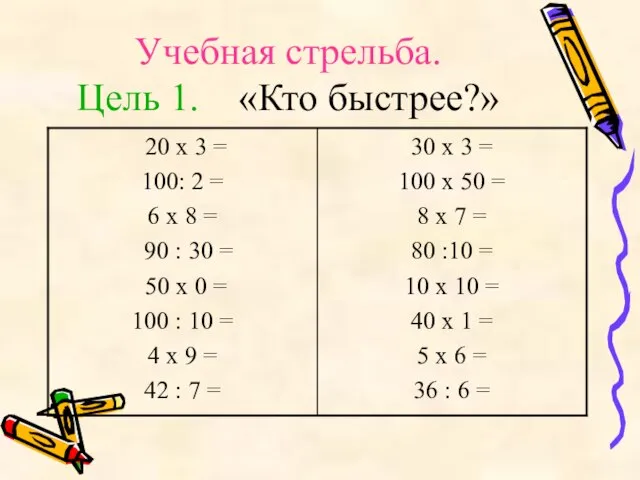 Учебная стрельба. Цель 1. «Кто быстрее?»