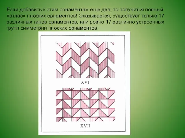 Если добавить к этим орнаментам еще два, то получится полный «атлас» плоских