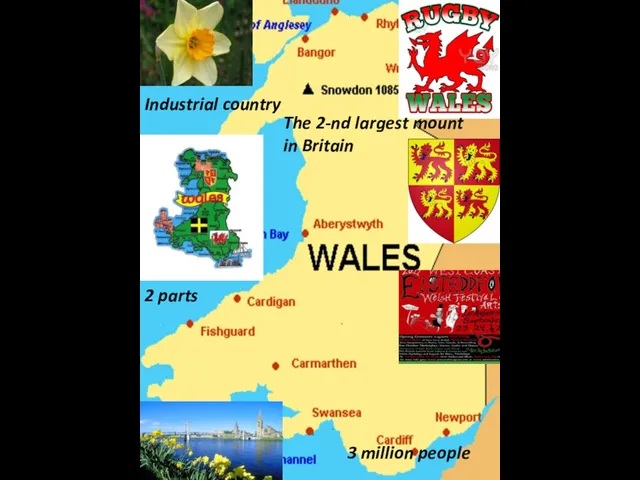 3 million people 2 parts Industrial country The 2-nd largest mount in Britain