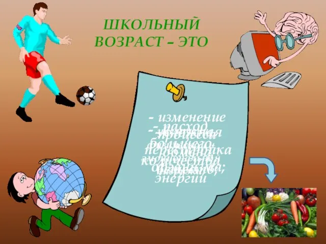 ШКОЛЬНЫЙ ВОЗРАСТ – ЭТО - сложная перестройка организма; - изменение процесса обмена