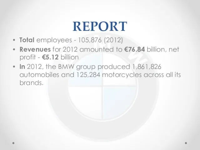 REPORT Total employees - 105,876 (2012) Revenues for 2012 amounted to €76.84
