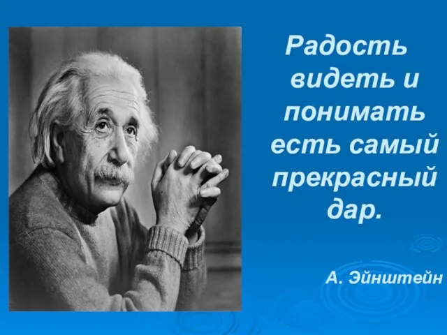 Радость видеть и понимать есть самый прекрасный дар. А. Эйнштейн