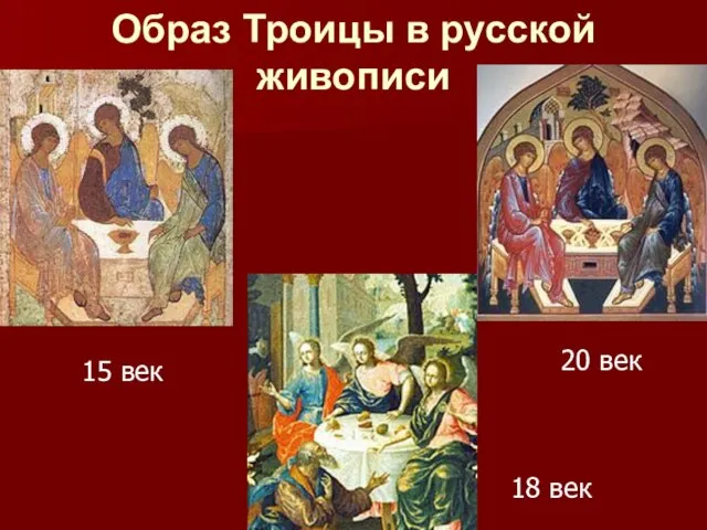 Образ Троицы в русской живописи 18 век 20 век 15 век