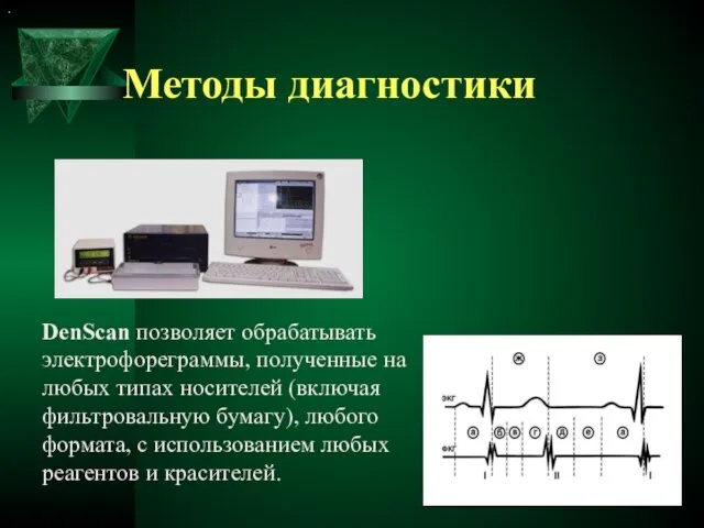 Методы диагностики DenScan позволяет обрабатывать электрофореграммы, полученные на любых типах носителей (включая