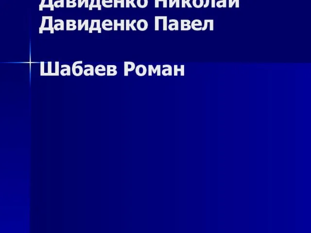 Давиденко Николай Давиденко Павел Шабаев Роман