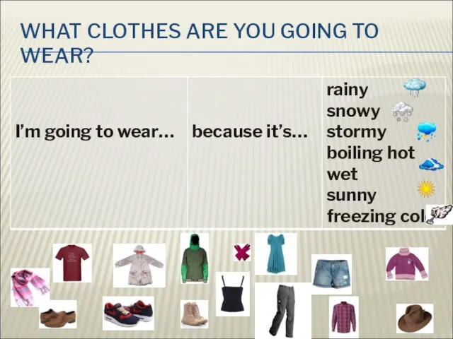 WHAT CLOTHES ARE YOU GOING TO WEAR?