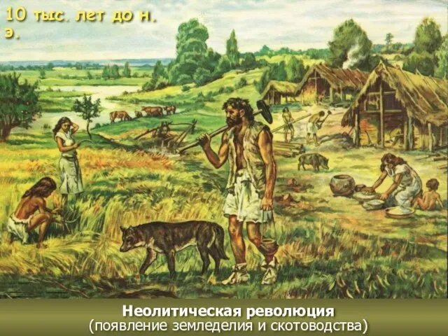 10 тыс. лет до н. э. Неолитическая революция (появление земледелия и скотоводства)