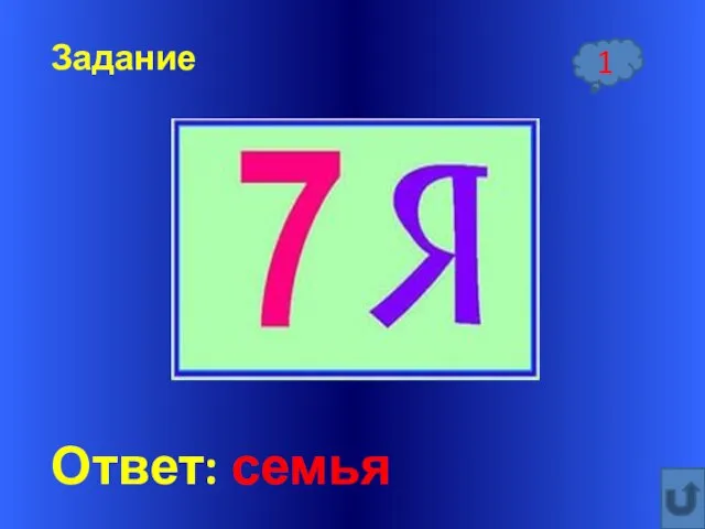 Задание Ответ: семья 1