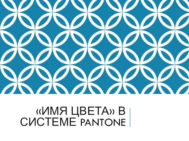 «ИМЯ ЦВЕТА» В СИСТЕМЕ PANTONE