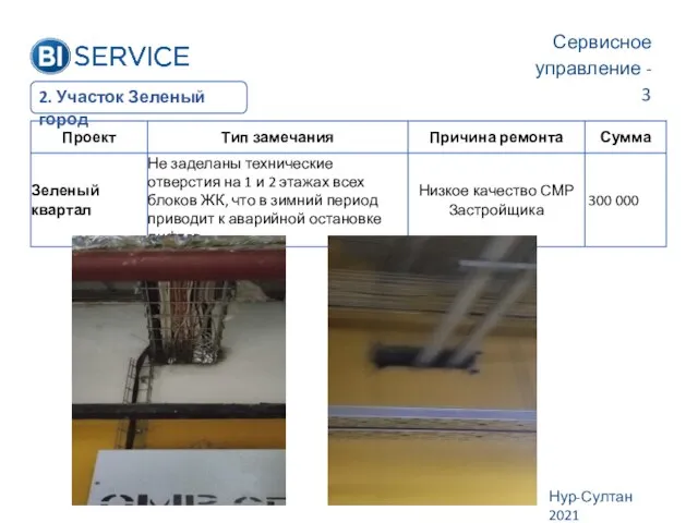 Сервисное управление - 3 Нур-Султан 2021 2. Участок Зеленый город