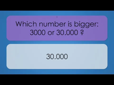 Which number is bigger: 3000 or 30.000 ? 30.000 1