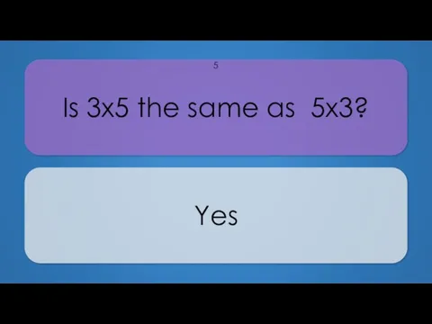 Is 3x5 the same as 5x3? Yes 5