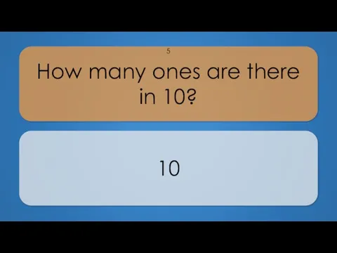 How many ones are there in 10? 10 5