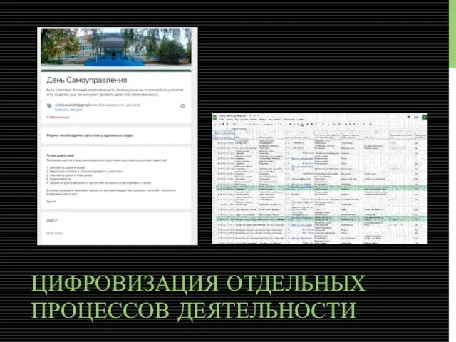 ЦИФРОВИЗАЦИЯ ОТДЕЛЬНЫХ ПРОЦЕССОВ ДЕЯТЕЛЬНОСТИ
