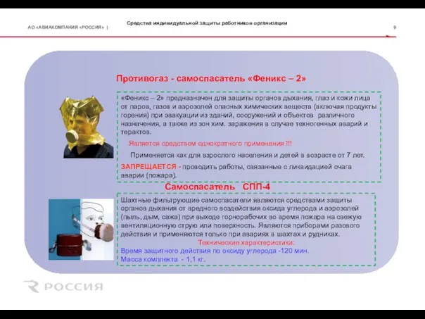 Средства индивидуальной защиты работников организации Противогаз - самоспасатель «Феникс – 2» «Феникс