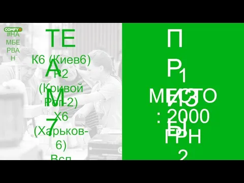 #НАМБЕРВАН TEAM 7 ПРИЗЫ 1 МЕСТО: 2000 ГРН 2 МЕСТО: 1500 ГРН