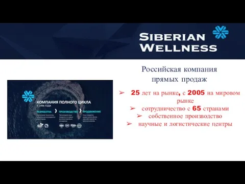 Российская компания прямых продаж 25 лет на рынке, с 2005 на мировом