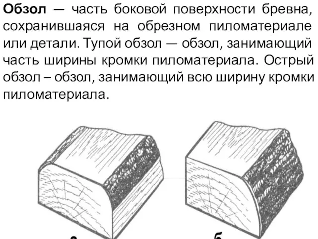 Обзол — часть боковой поверхности бревна, сохранившаяся на обрезном пиломатериале или детали.