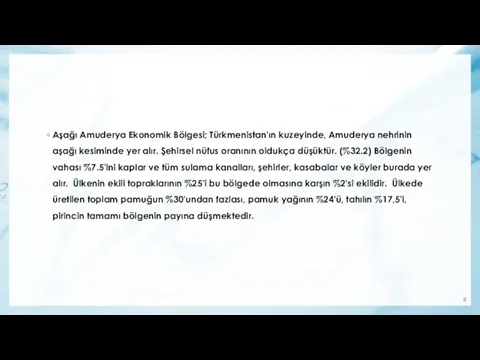 Aşağı Amuderya Ekonomik Bölgesi; Türkmenistan'ın kuzeyinde, Amuderya nehrinin aşağı kesiminde yer alır.