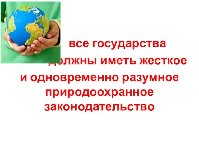 все государства должны иметь жесткое и одновременно разумное природоохранное законодательство