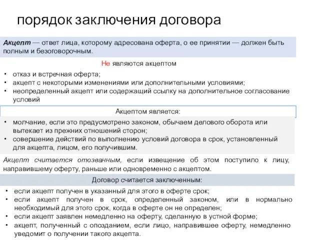 Акцепт считается отозванным, если извещение об этом поступило к лицу, направившему оферту,