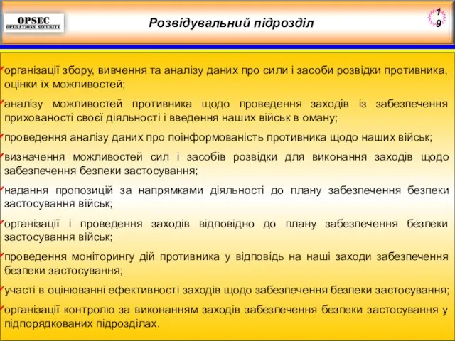 Розвідувальний підрозділ організації збору, вивчення та аналізу даних про сили і засоби