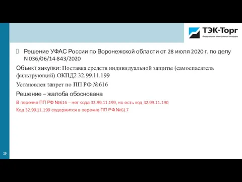 Решение УФАС России по Воронежской области от 28 июля 2020 г. по