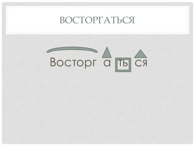 ВОСТОРГАТЬСЯ Восторг а ть ся