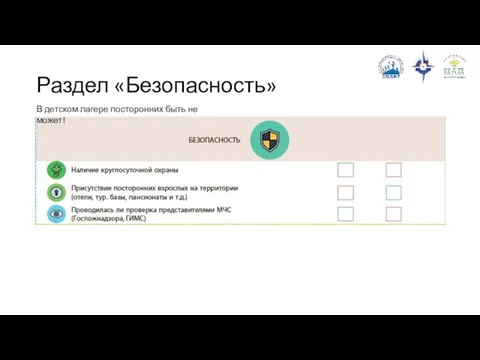 Раздел «Безопасность» В детском лагере посторонних быть не может!