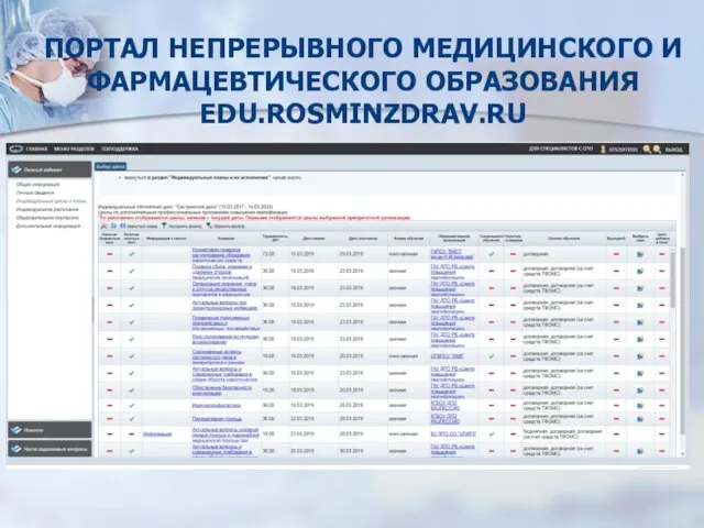 ПОРТАЛ НЕПРЕРЫВНОГО МЕДИЦИНСКОГО И ФАРМАЦЕВТИЧЕСКОГО ОБРАЗОВАНИЯ EDU.ROSMINZDRAV.RU