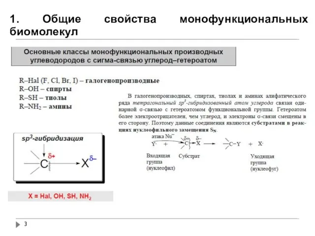 1. Общие свойства монофункциональных биомолекул