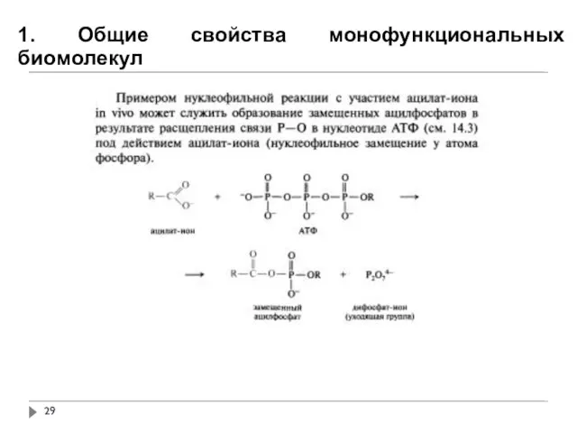 1. Общие свойства монофункциональных биомолекул