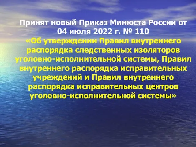 Принят новый Приказ Минюста России от 04 июля 2022 г. № 110