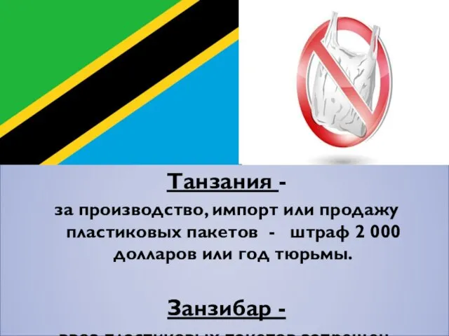 Танзания - за производство, импорт или продажу пластиковых пакетов - штраф 2