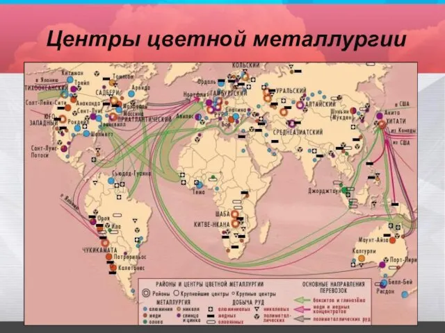 Центры цветной металлургии