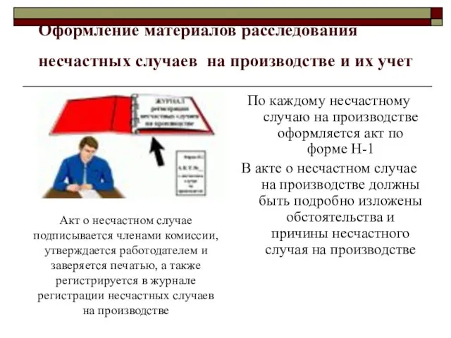 Оформление материалов расследования несчастных случаев на производстве и их учет По каждому