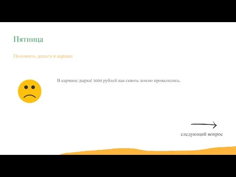 Положить деньги в карман В кармане дырка! 5000 рублей как сквозь землю провалились. Пятница следующий вопрос