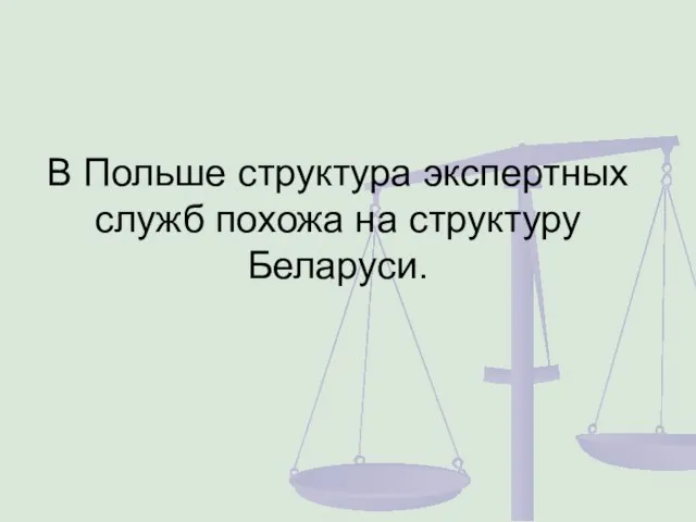 В Польше структура экспертных служб похожа на структуру Беларуси.